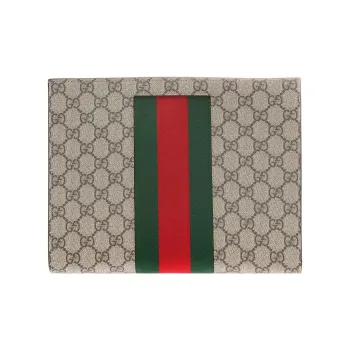 GUCCI GG Supreme Web Pouch Beige/Ebony