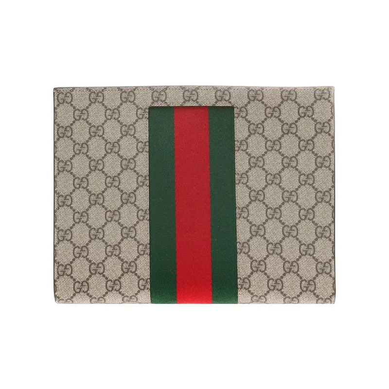 GUCCI GG Supreme Web Pouch Beige/Ebony-0