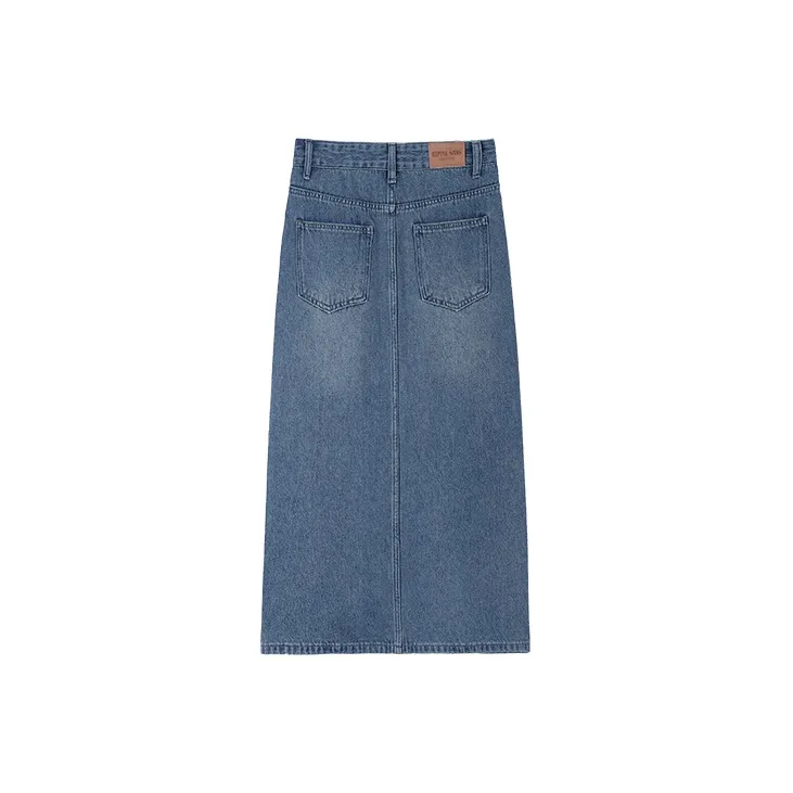 HIPPIEMISS Denim Skirt Women's Vintage Blue-1