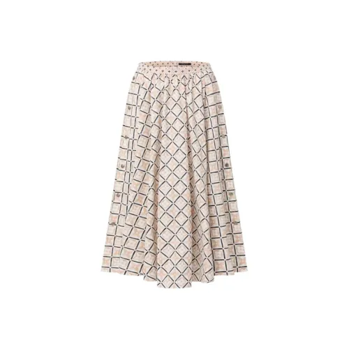 LOUIS VUITTON By The Pool Casual Long Skirts Women's Beige Yellow