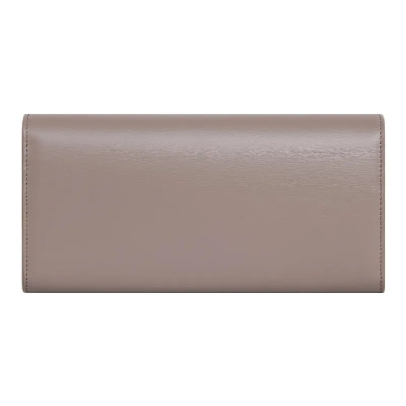 CELINE Triomphe Glossy Calfskin Wallet Large Size Women's Dusty Pink-2