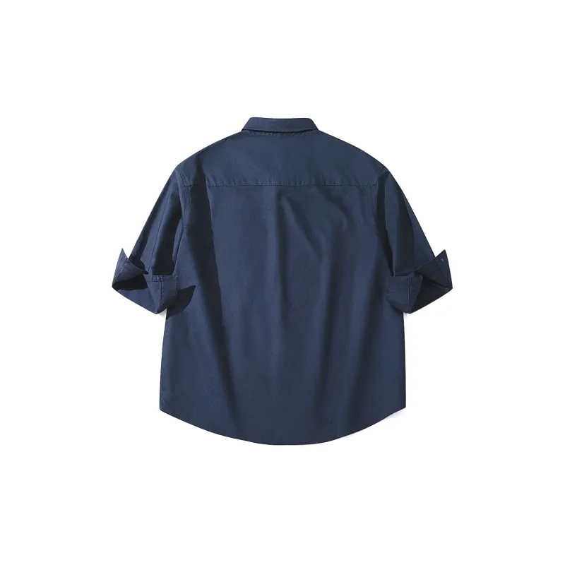 JIPIAO Shirts Unisex Navy Blue-1