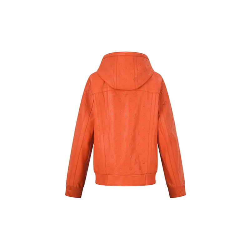 RARE Leather Jacket Men's Orange Red-2