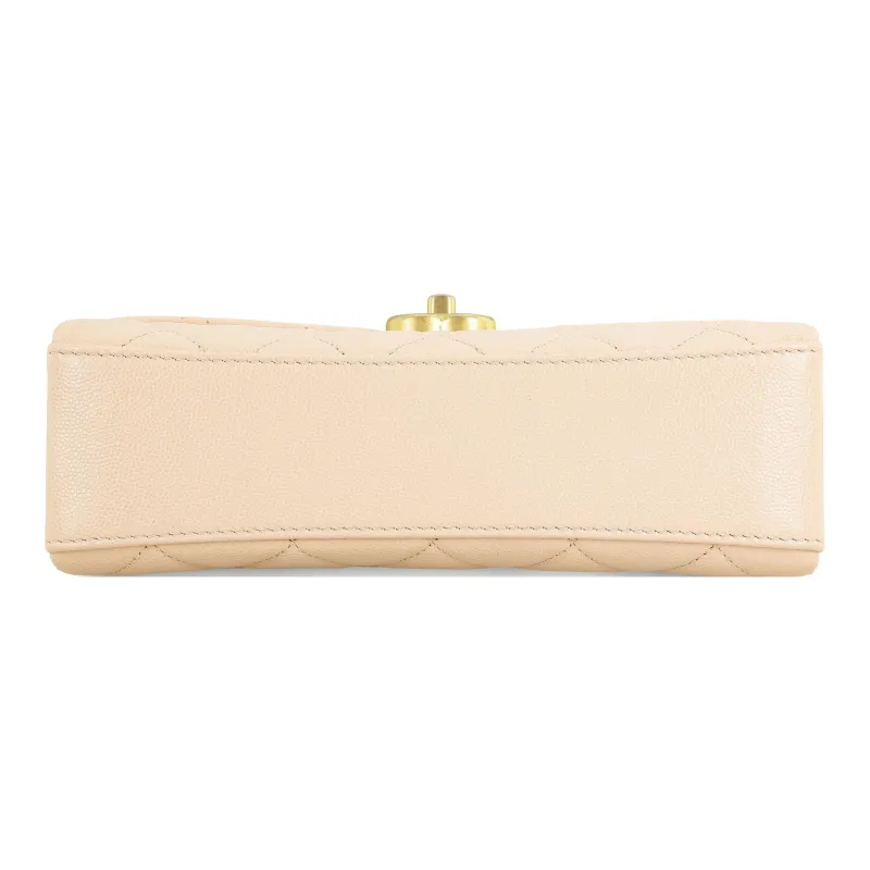 CHANEL Grain Embossed Calfskin Handbag, Shoulder Bag, Crossbody Bag Trumpets Women's Light Beige-3