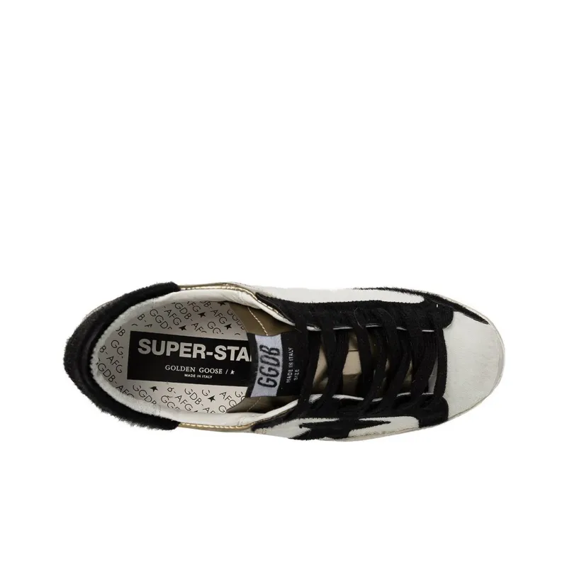 Golden Goose Low Top Skateboard Shoes Women's White Gold Vintage Version-3