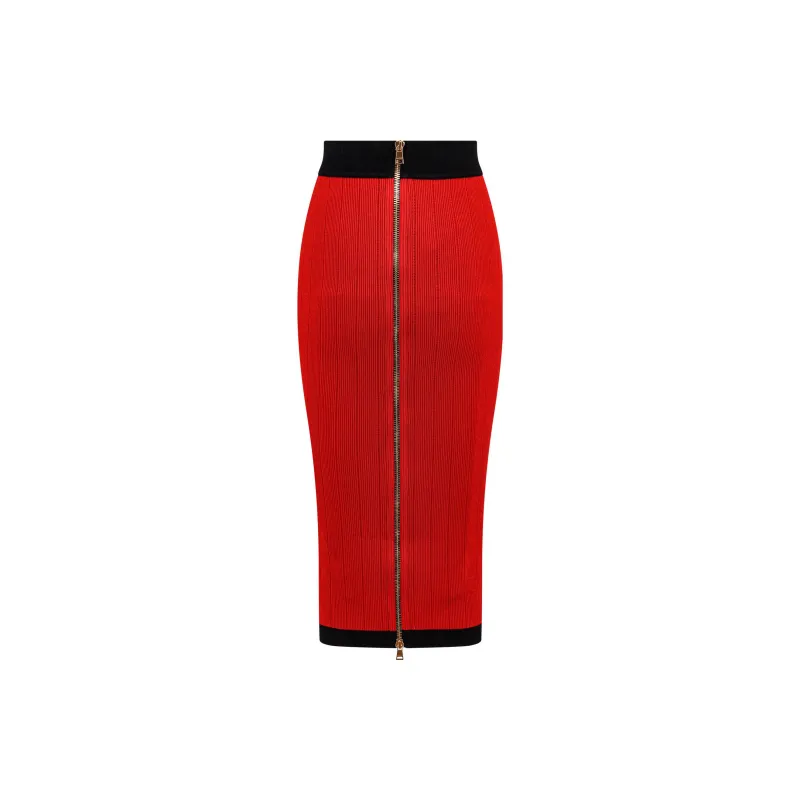 BALMAIN Midi Knit Skirt-1