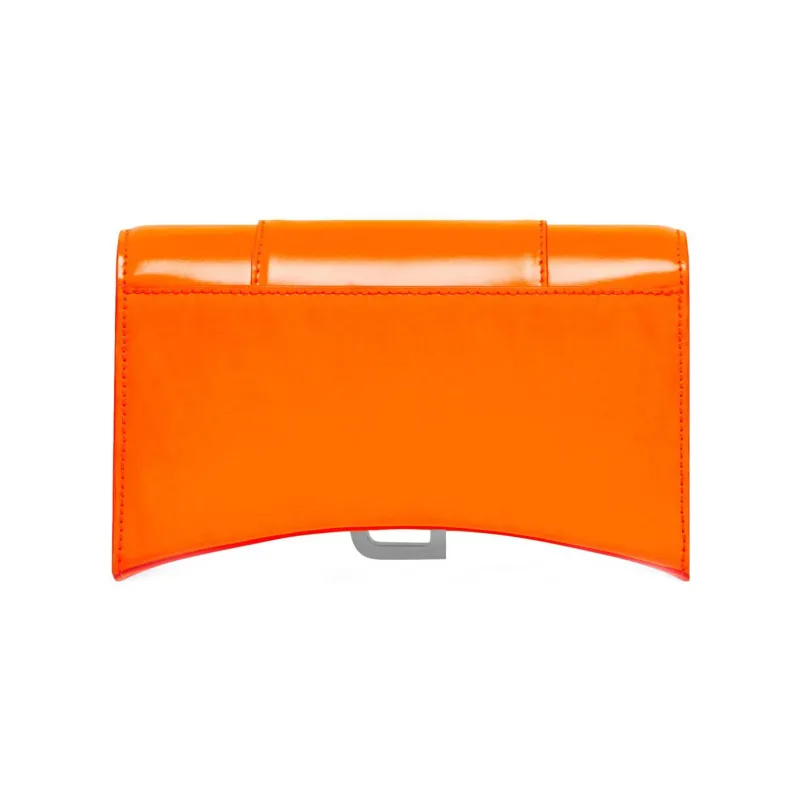 Balenciaga Hourglass Calfskin Hourglass Bag Shoulder Bag Crossbody Bag Wallet Small Size Women's Orange-3