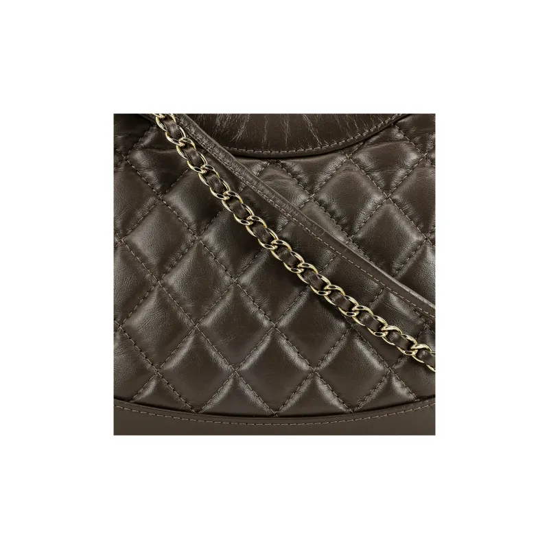 CHANEL Cow Leather Shoulder Bag, Crossbody Bag, Handbag Mini Women's Chocolates Black Brown-5