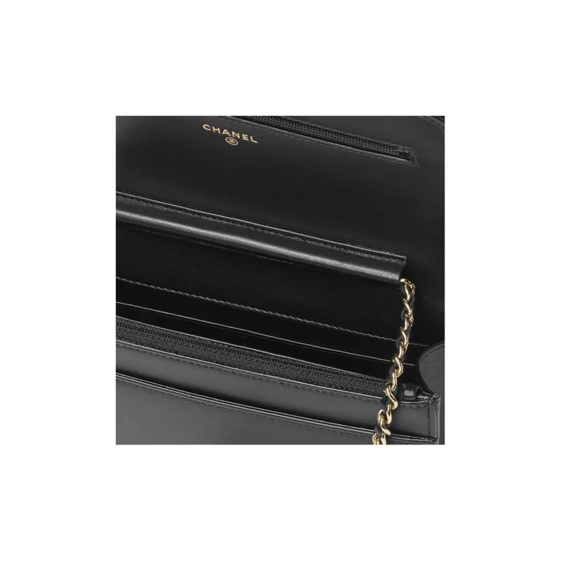CHANEL Sequins Metal Wallet, Shoulder Bag, Crossbody Bag Regular Women's Black/Gold-3