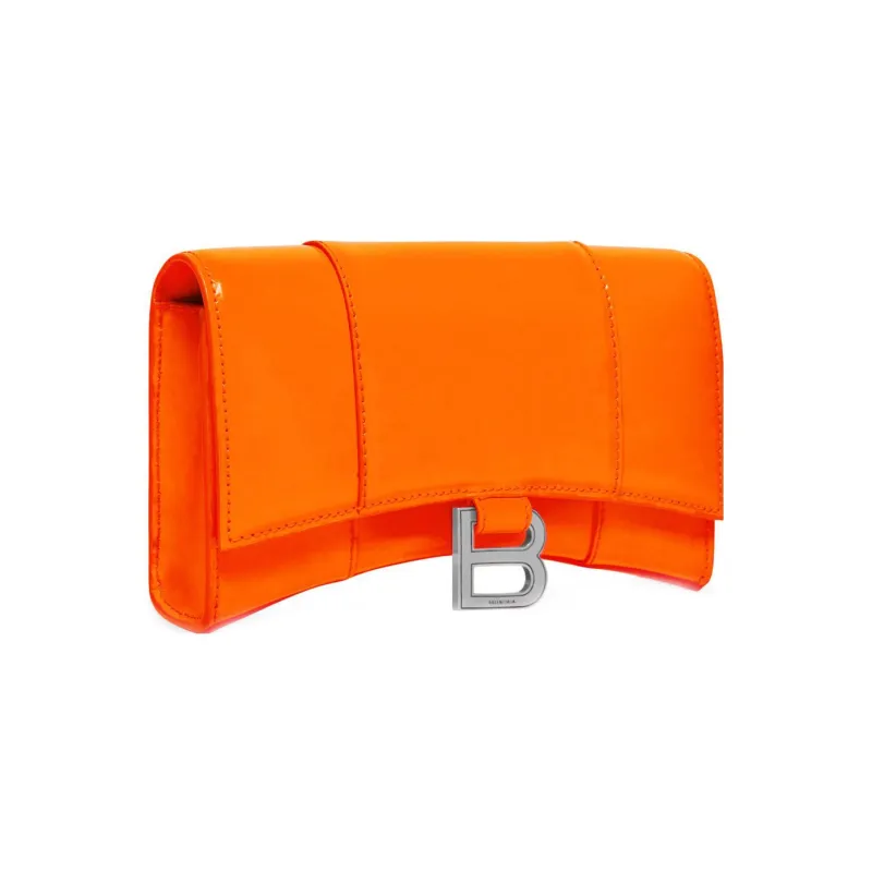 Balenciaga Hourglass Calfskin Hourglass Bag Shoulder Bag Crossbody Bag Wallet Small Size Women's Orange-1