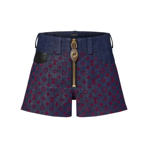 LOUIS VUITTON Denim Shorts Women's Dark Blue