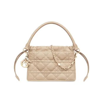 DIOR Lady Dior Sheepskin Shoulder Bag Crossbody Bag Handbag Mini Women's Rouge Beige