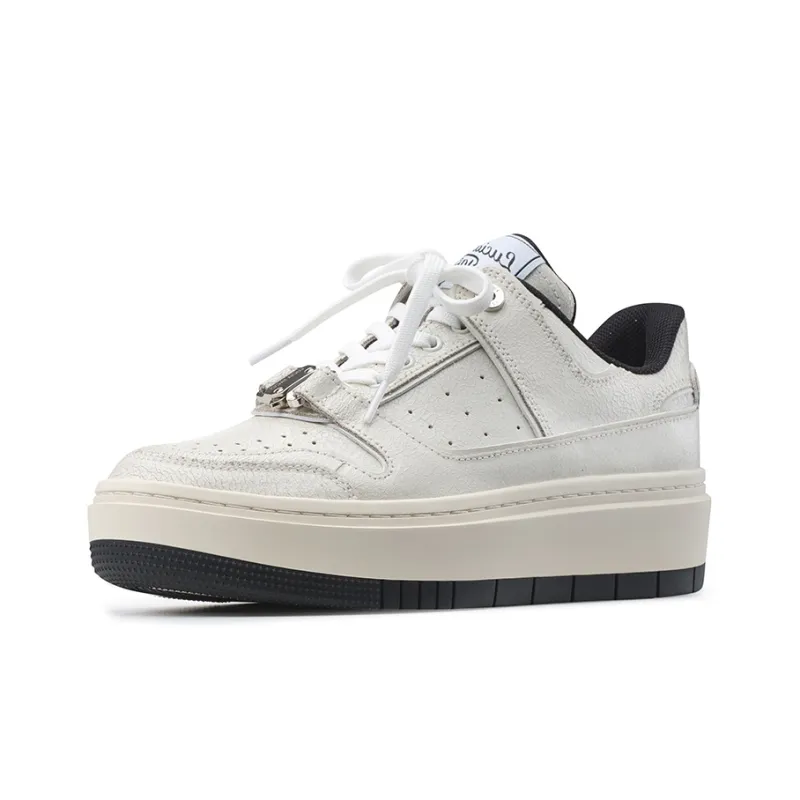 Lucia Tacci Original Designer | Crackle Cow Leather Platform Height Increasing Casual Skateboard Shoes Unisex-2
