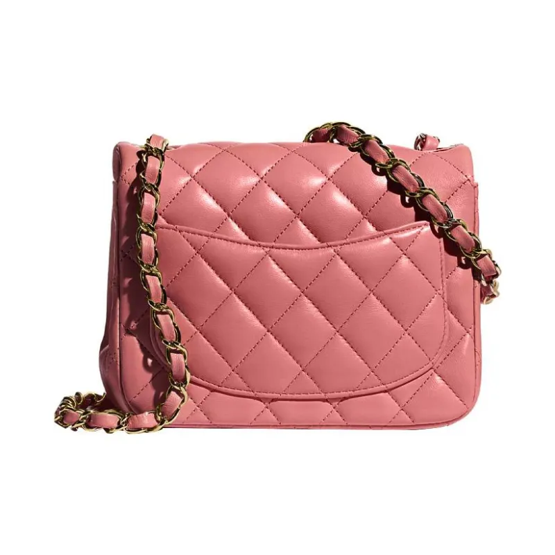 CHANEL Lambskin Shoulder Bag, Crossbody Bag Mini Women's Light Pink-1