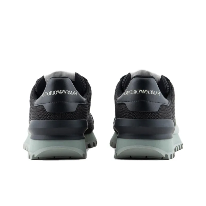 EMPORIO ARMANI Low Top Casual Shoes Men's Black Green-3