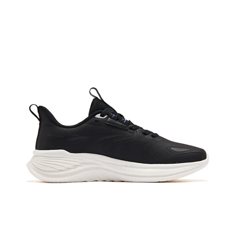 Erke Shuttle 2.0 Cushioned Slip Resistant Abrasion Resistant Low Top Sprint Running Shoes Men's Black Purple-1