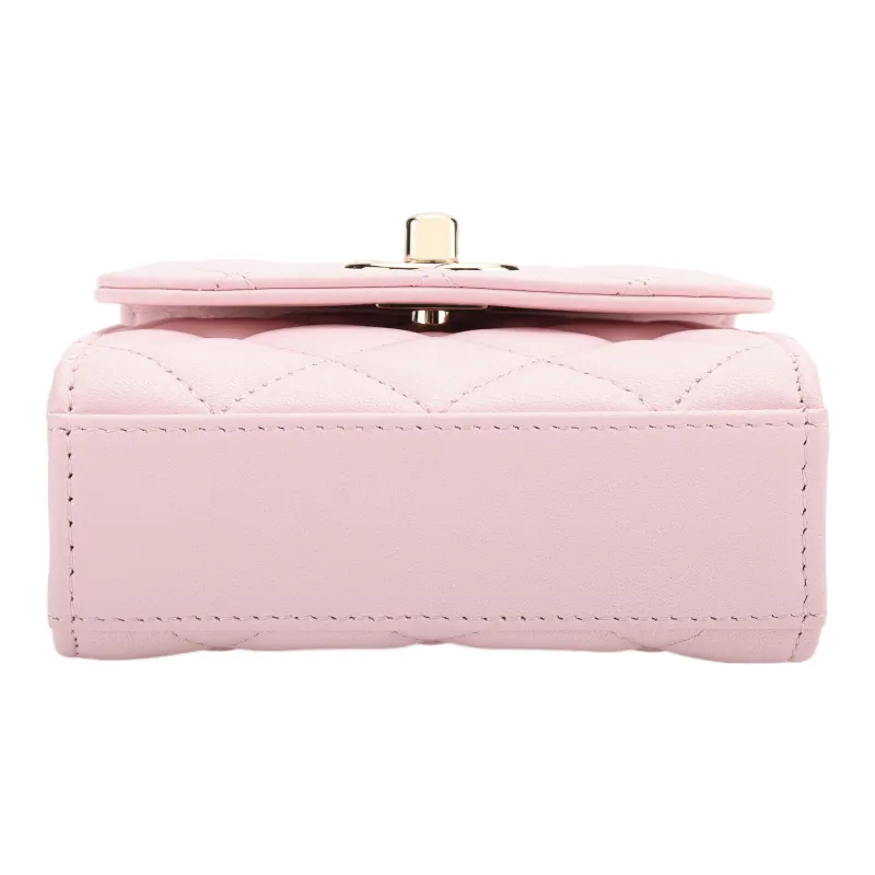 CHANEL Trendy CcWOC Sheepskin Shoulder Bag, Crossbody Bag Mini Women's Pink-3