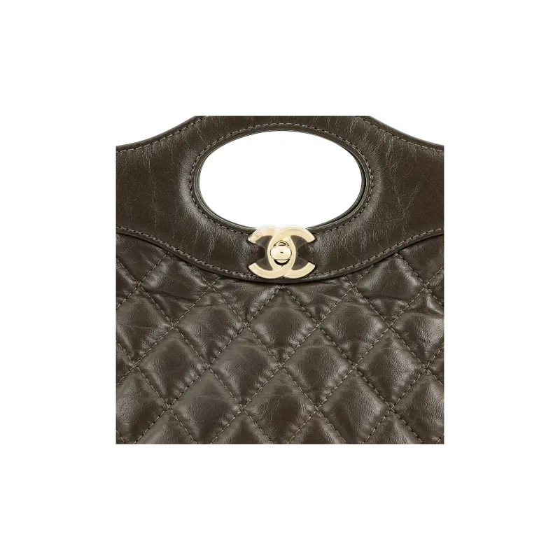 CHANEL Cow Leather Shoulder Bag, Crossbody Bag, Handbag Mini Women's Chocolates Black Brown-4