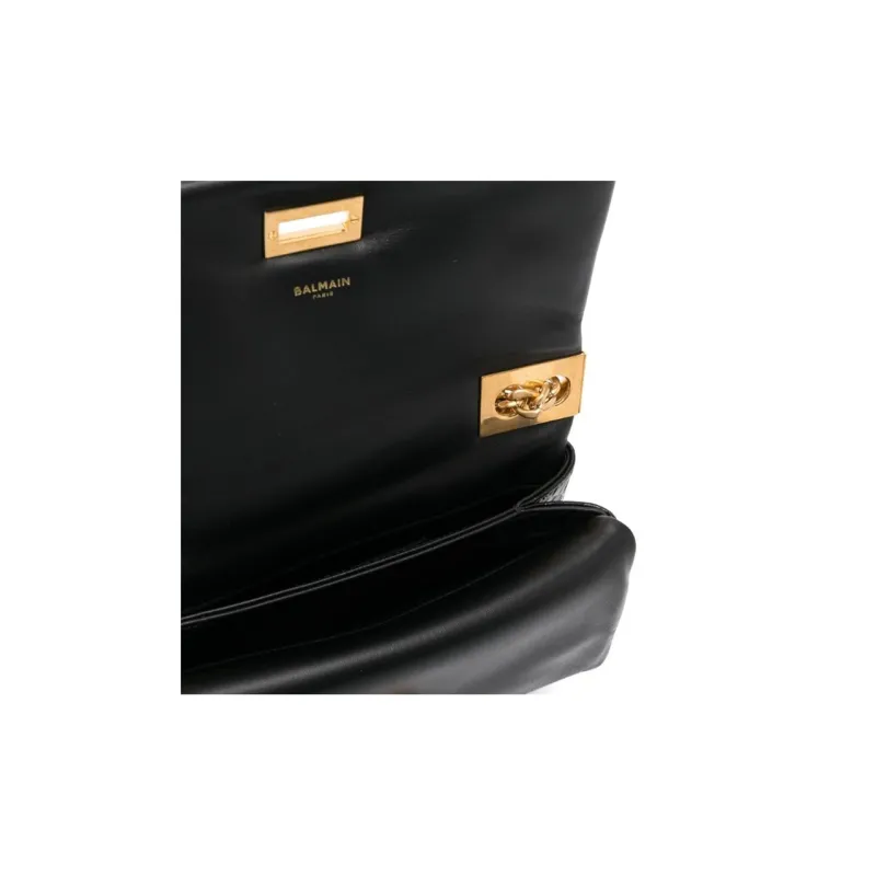 BALMAIN 1945 Crocodile-embossed Leather Shoulder Bag-3