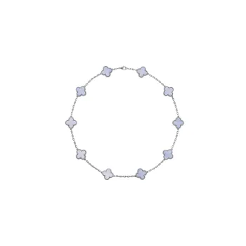 Van Cleef & Arpels White Karat Gold, Chalcedony Necklaces Women's