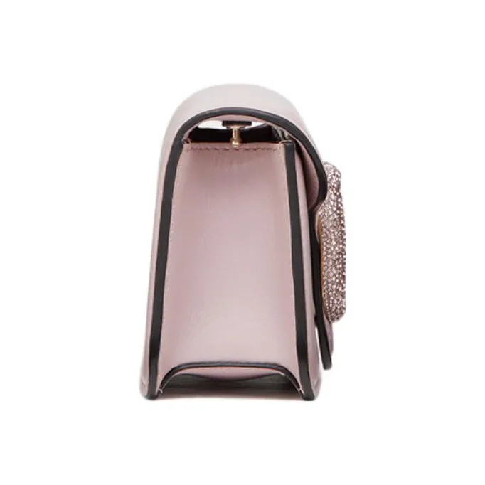 Valentino Locò Faux Crystal Shoulder Bag, Crossbody Bag, Handbag Mini Women's Light Pink-2