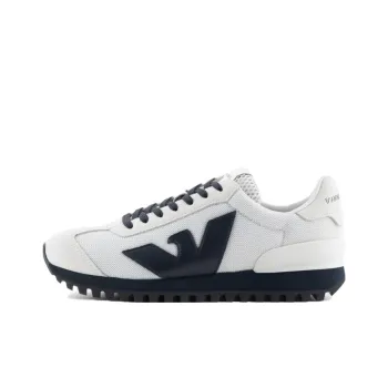EMPORIO ARMANI Low Top Casual Shoes Men's White Navy Blue