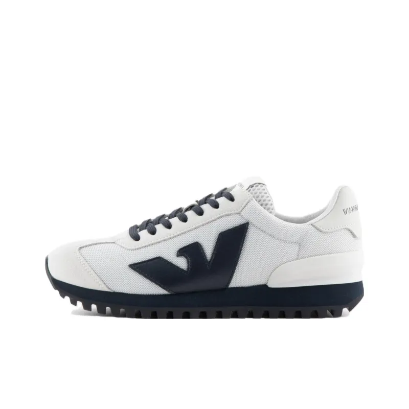 EMPORIO ARMANI Low-Top Casual Shoes Men's White Navy Blue-0