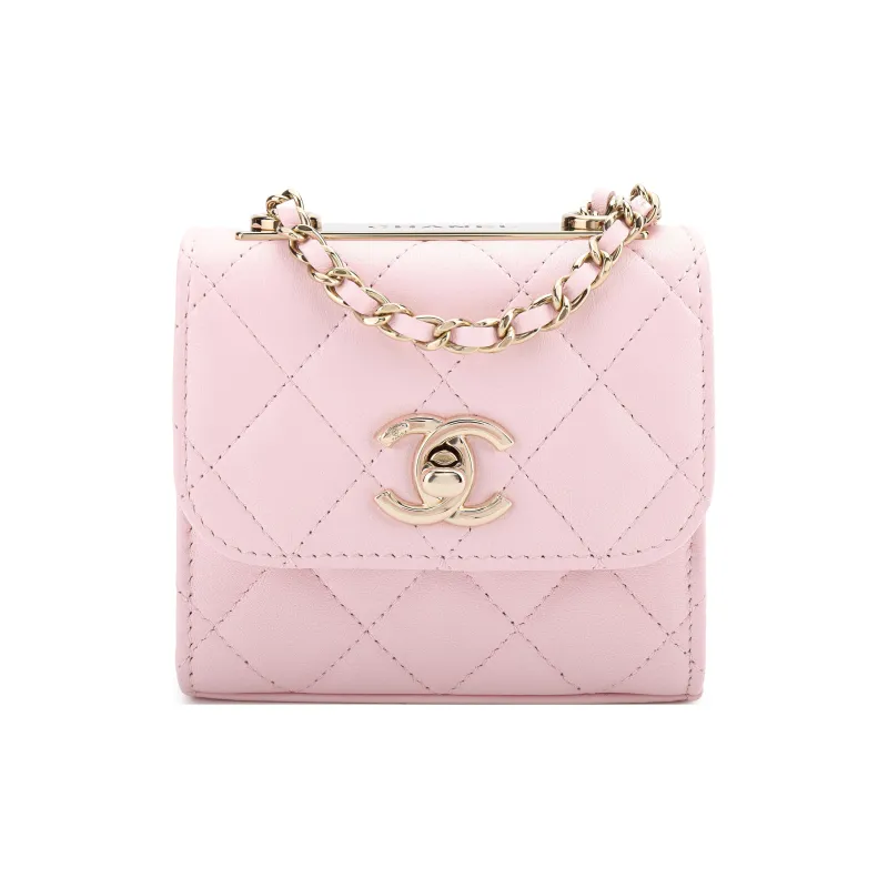 CHANEL Trendy CcWOC Sheepskin Shoulder Bag, Crossbody Bag Mini Women's Pink-0