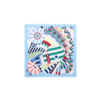 HERMES Celebration Steed Silk Scarves Women's