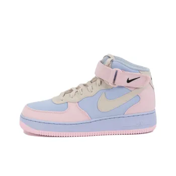 Nike Air Force 1 Slip Resistant Cushioning Wear Resistant Mid Top Skateboard Shoes Women's Blue Pink