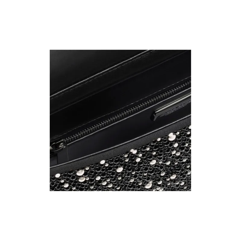 CHANEL Rhinestone Crystal Pearl Evening Bag, Crossbody Bag, Shoulder Bag Women's Black & White-2
