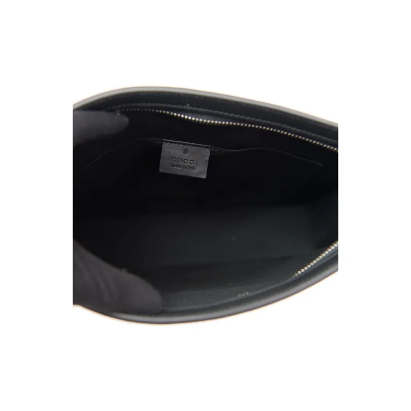 GUCCI Canvas Clutch Regular Men's Black Gray Color-4