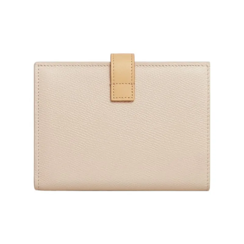 CELINE Grained Calfskin Wallet Medium Size Women's Stone Gray Stone-2