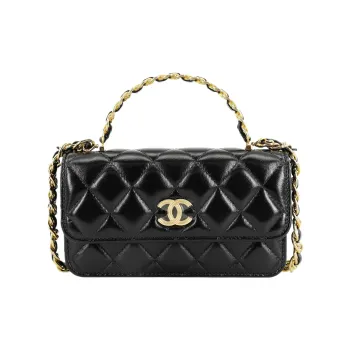 CHANEL Classic Flap CF Lambskin Shoulder Bag Crossbody Bag Regular Women's Black