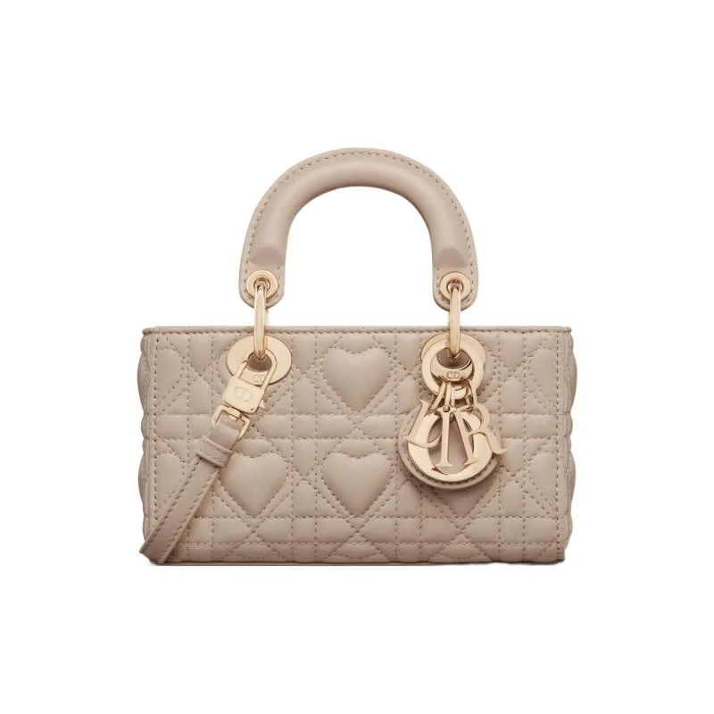 DIOR Lady D-JOY Sheepskin Shoulder Bag Crossbody Bag Handbag Extra Mini Women's Rouge Beige-0