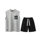 Set (top light gray + pants black)