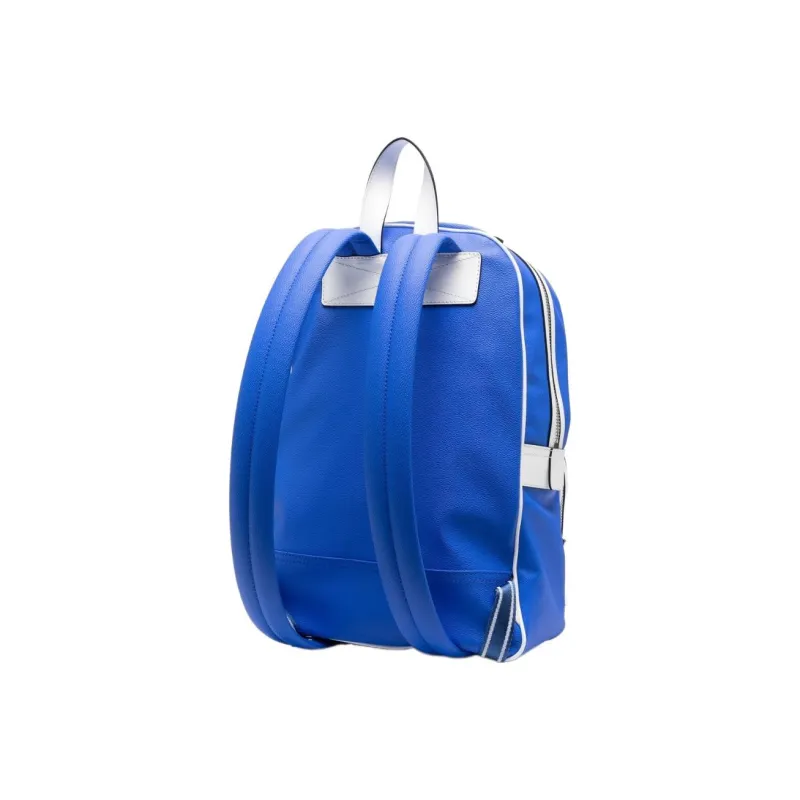 MOSCHINO SMILEY Collaboration Fabric With Leather Backpack Men's Iron Blue-1