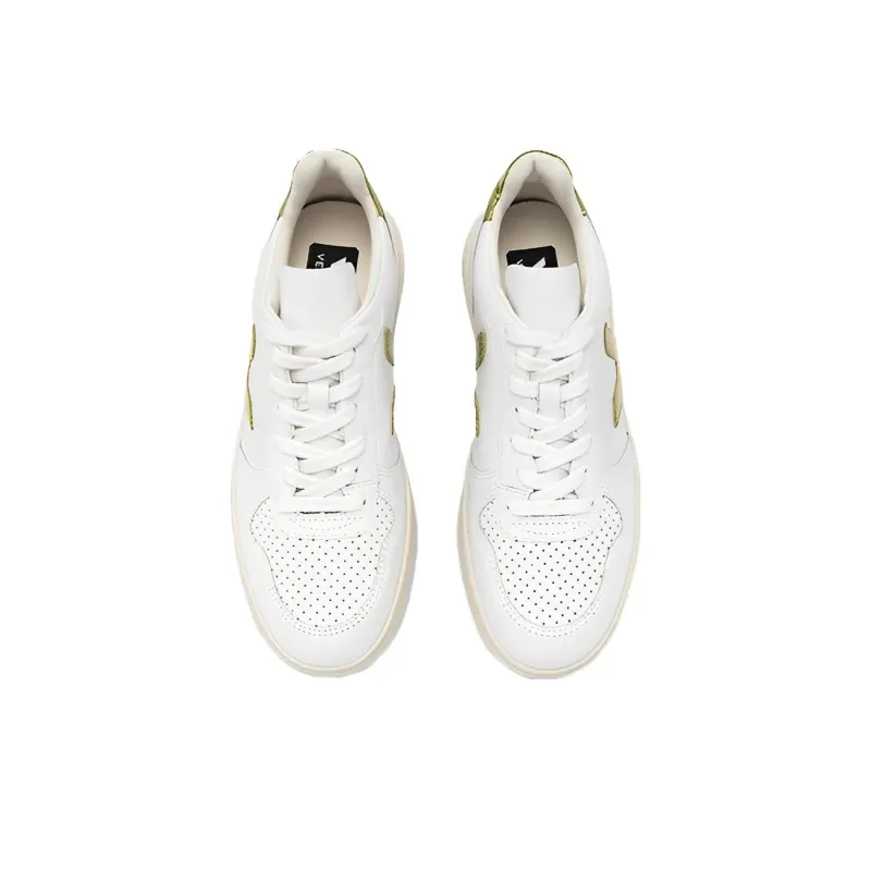 VEJA V-10 Low-Top Skateboard Shoes Unisex White Green-2