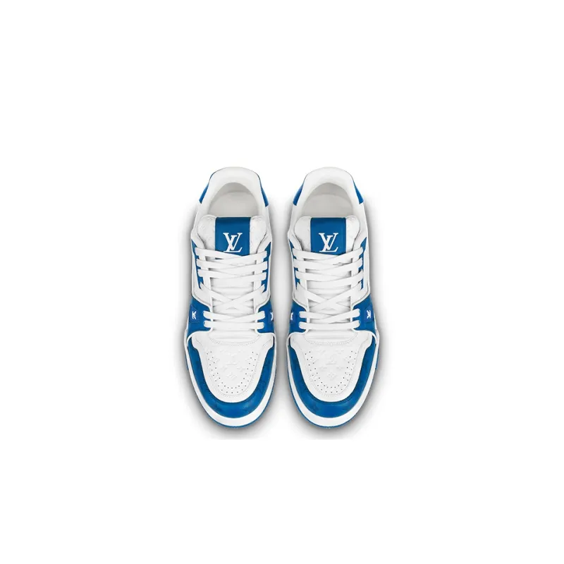 LOUIS VUITTON Lv Trainers 'White Blue'-3