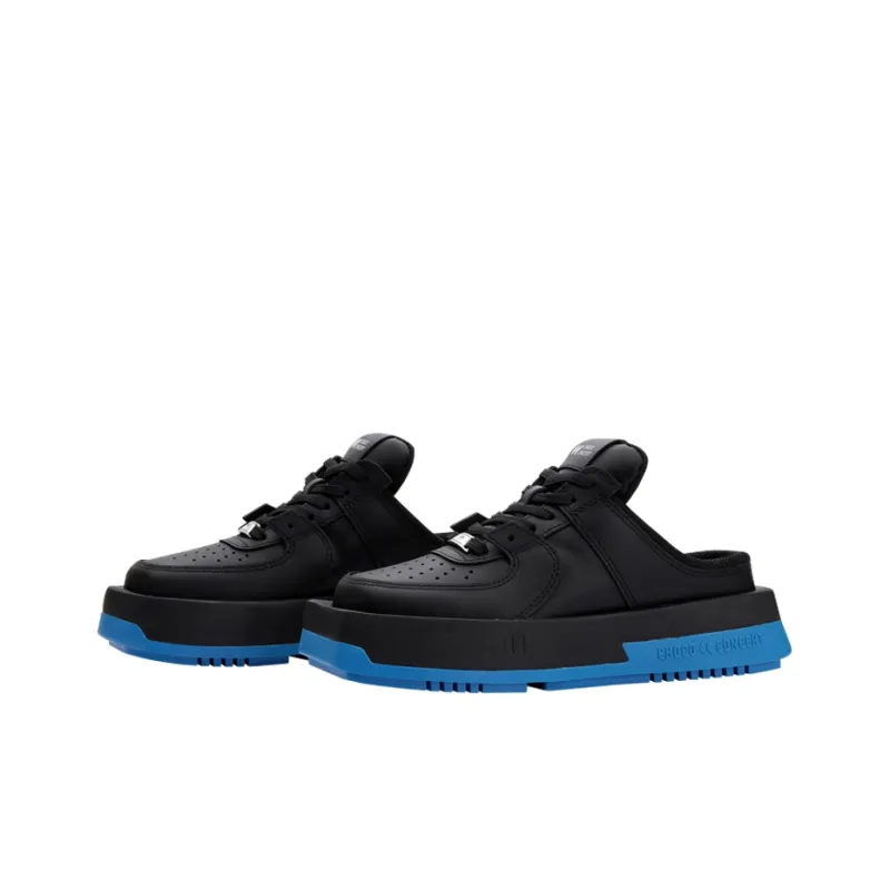 CHOCO CONCERT Low Top Skateboard Shoes Unisex Black Blue-1