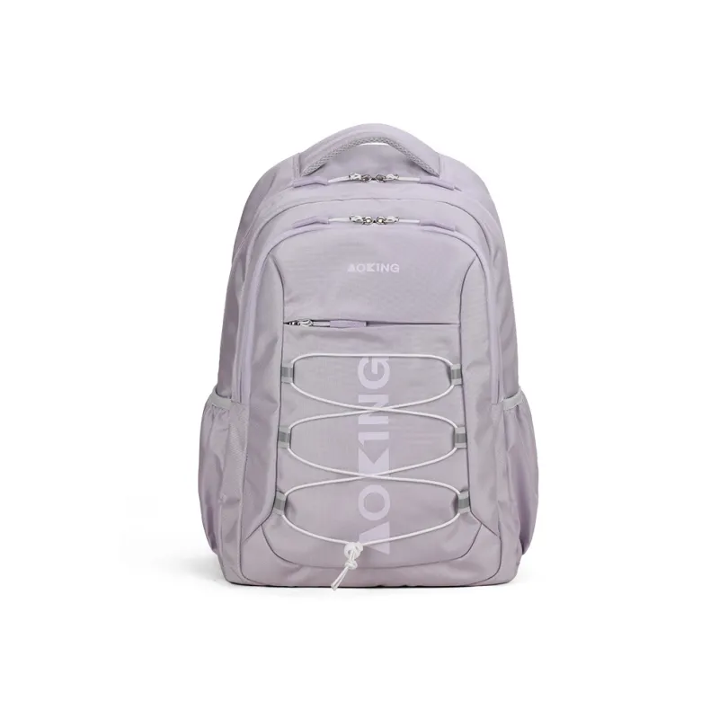 AOKING AK Water Resistant Oxford Backpack Large Size Unisex Light Gray/Light Purple/Black-2