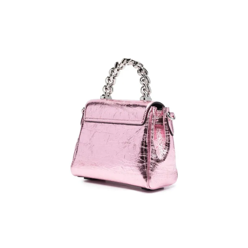 VERSACE Lambskin Messenger Bag Handbag Small Size Women's Light Pink-2