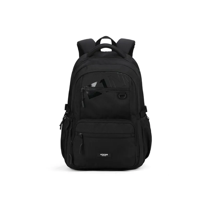AOKING AK Polyester Backpack Large Size Unisex Light Gray/Black/Light Purple-3