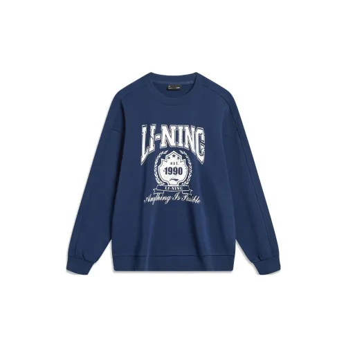 LINING Sports Life Collection Sweatshirts Unisex Deep Battleship Blue