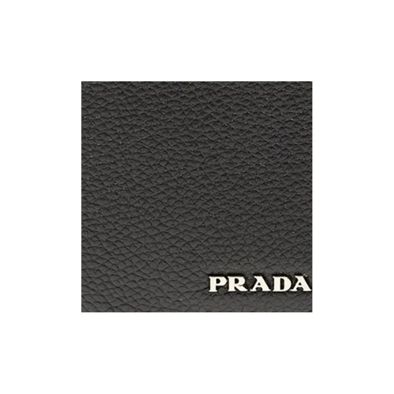 PRADA Calfskin Wallet, Card Holder Regular Men's Black-4
