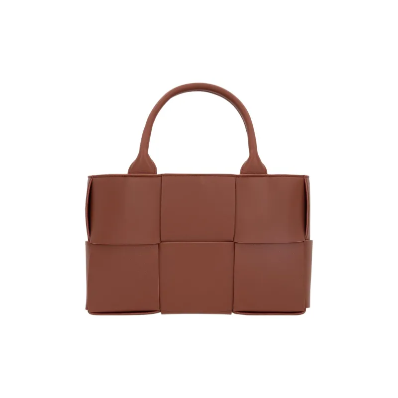 Bottega Veneta ARCO Sheepskin Tote Bag Shopping Bag Handbag Mini Women's Wood Color-0
