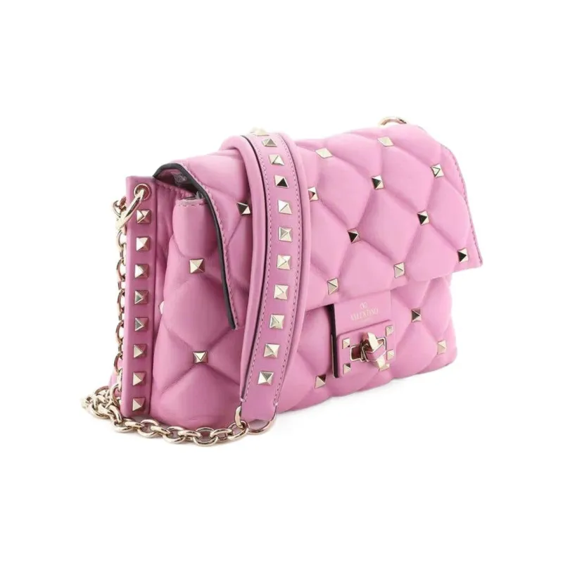 Valentino Sheepskin Portable Crossbody Bag Shoulder Bag Women's Light Pink-1
