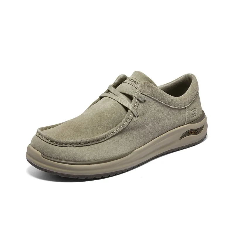 Skechers Cushioning Low Top Casual Shoes Men's Taupe-2