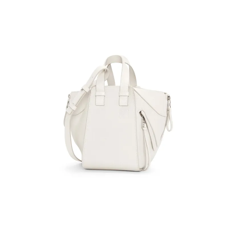 LOEWE Hammock Soft Grain Cow Leather Shoulder Bag, Crossbody Bag, Handbag Women's Soft White-1