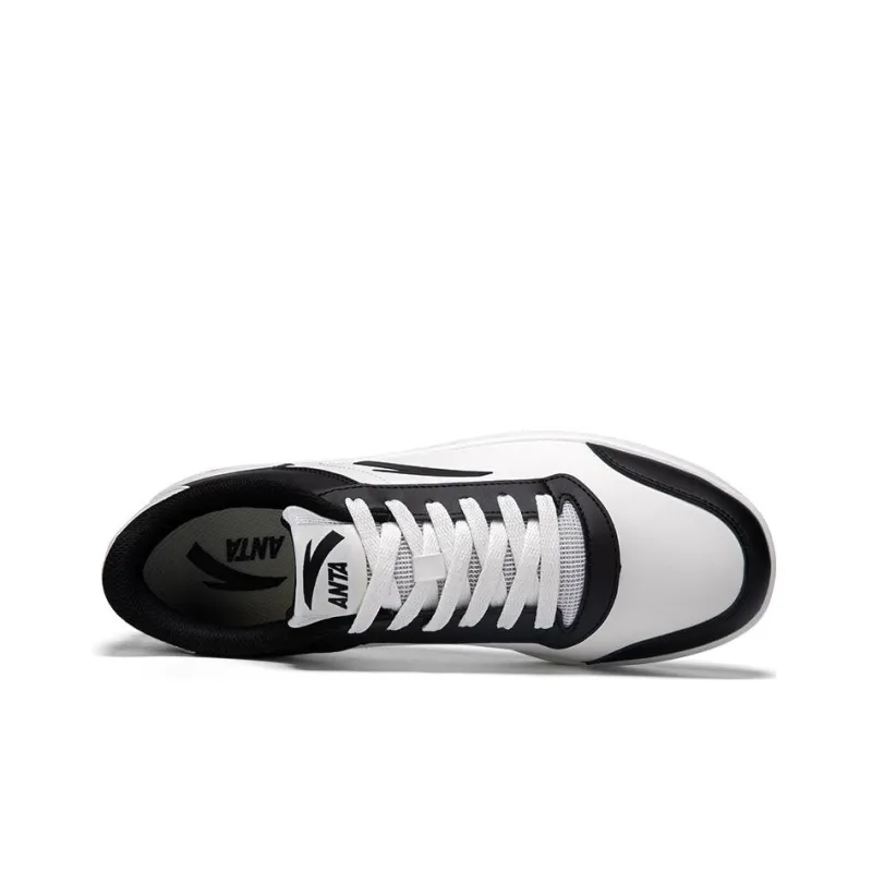 Anta Anti-Slip Wear-Resistant Low-Top Skateboard Shoes Men's Black White-1
